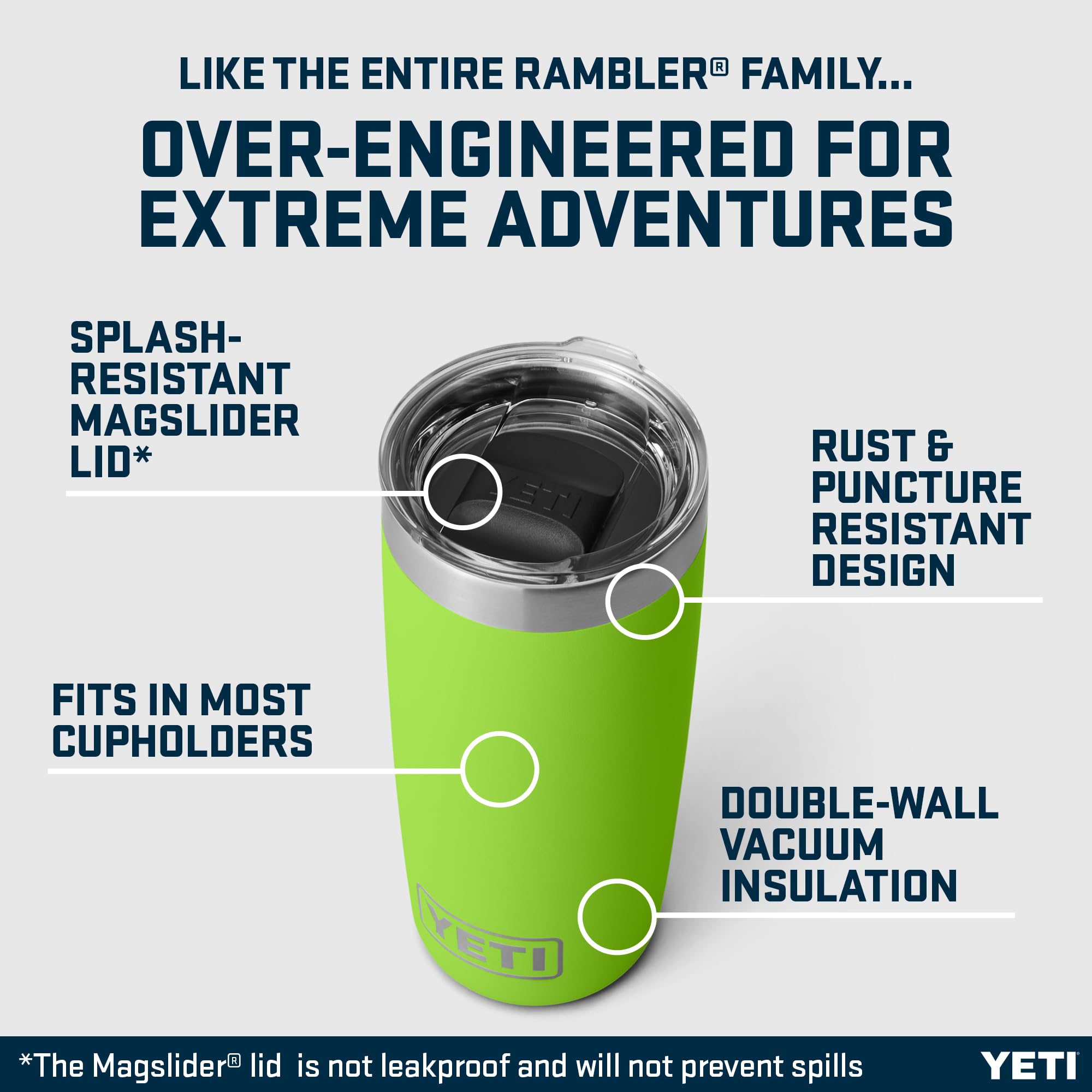 YETI Rambler Venom - Bicchiere termico in acciaio inox, con coperchio MagSlider rimovibile, 295 ml