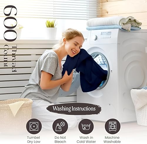 Miniatura 6 de SGI bedding Juego de sábanas de 600 hilos de 4 piezas, 100% algodón egipcio, tamaño individual, sábanas de lujo de 15 pulgadas de profundidad,