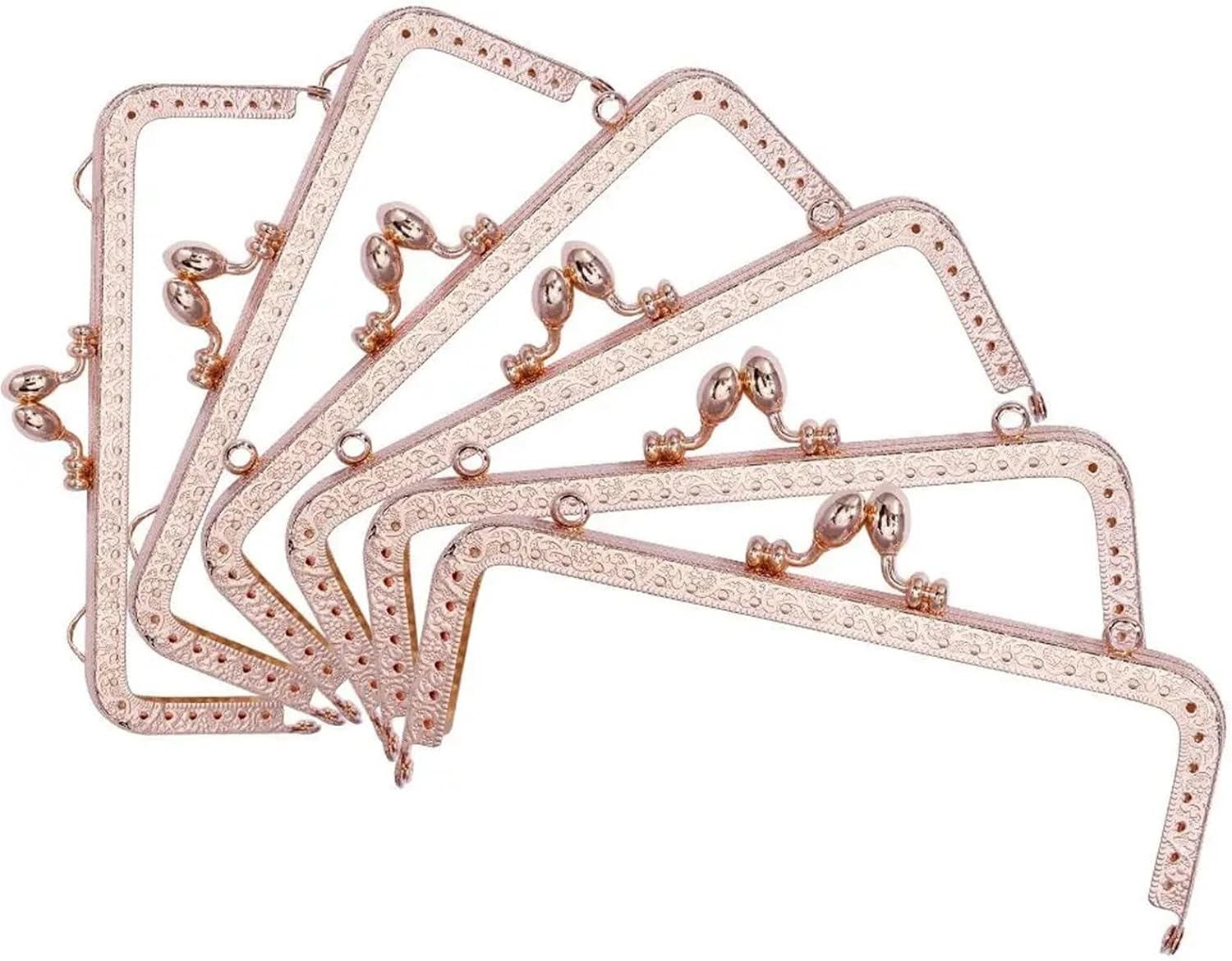Square Metal Frame Clasp Lock 4 Pcs Bag Frame, Kiss Clasp Lock Buckle for DIY Purse Craft(20.5cm)