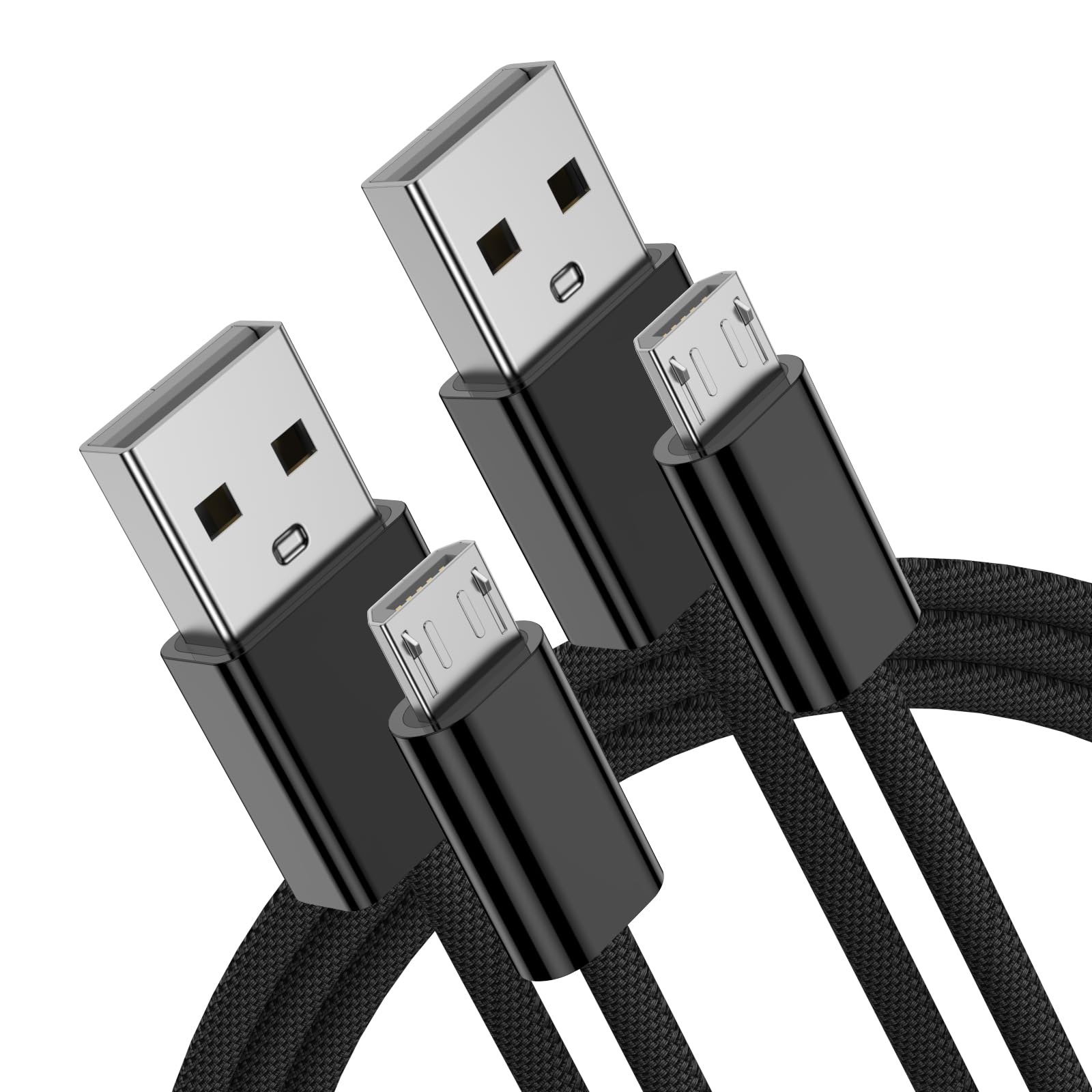 Micro USB Cable 3.3FT, 2 Pack Nylon Braided USB to Micro USB Fast Charging and Data Sync…