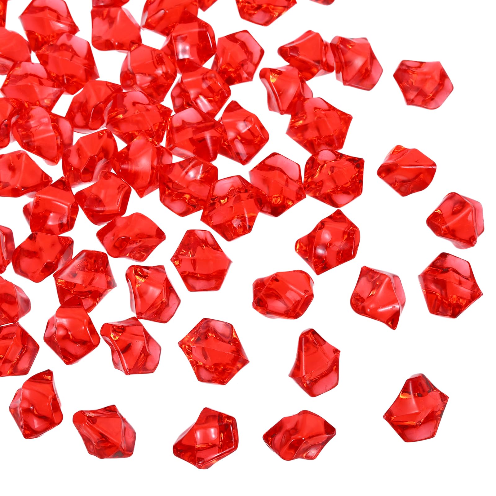 sourcing map 800pcs Fake Ice Rocks Acrylic Purplish Red Crystals Gems Stones Dazzling Crushed Ice Sparkling Fake Diamonds for Vase Fillers