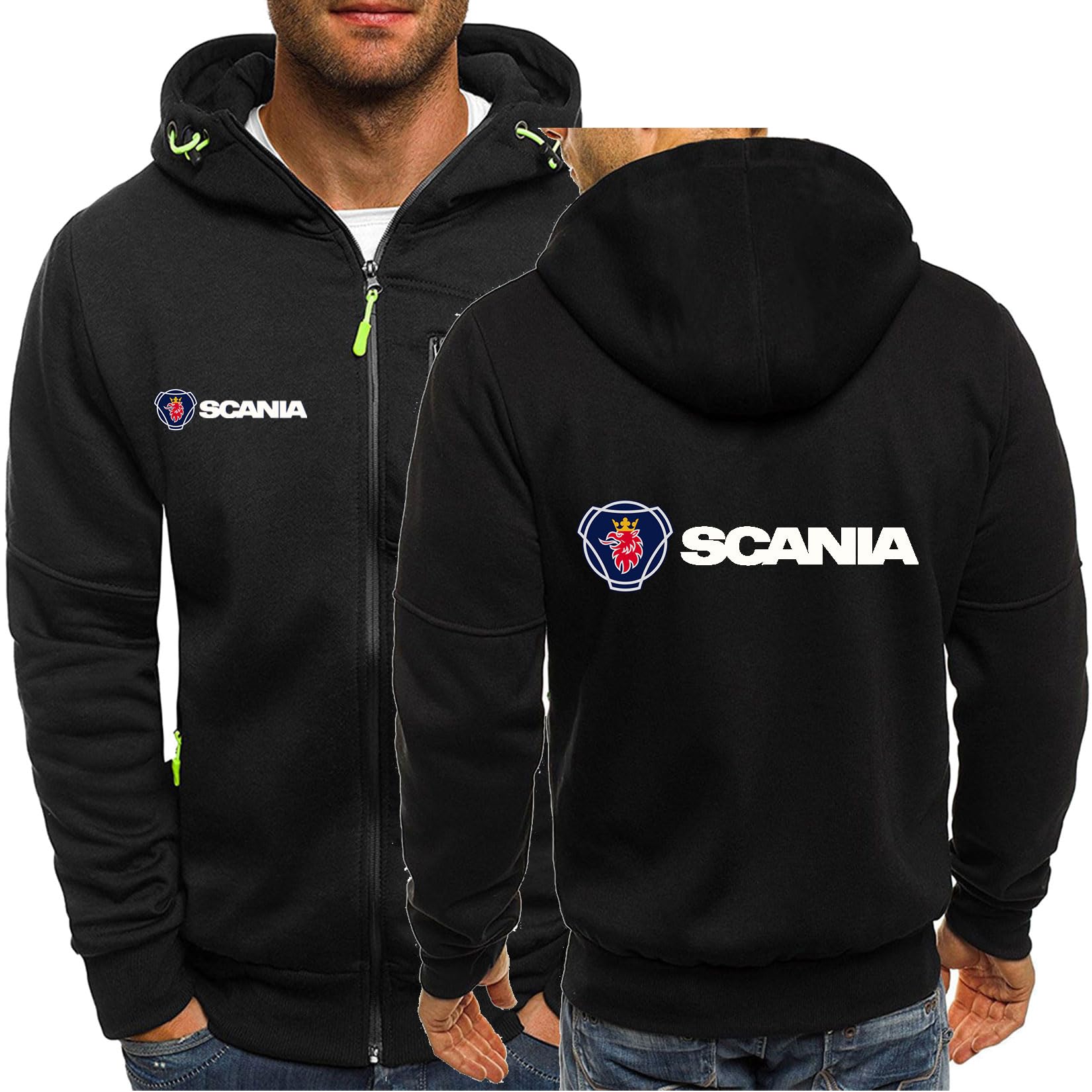 Modryer Men's Black Jackets Hoodies For Scania Thermal Windproof Sweatshirt Hooded Jacket Winter Thicken Coats With Hood Softshell Windbreaker Jackets,-4Xl