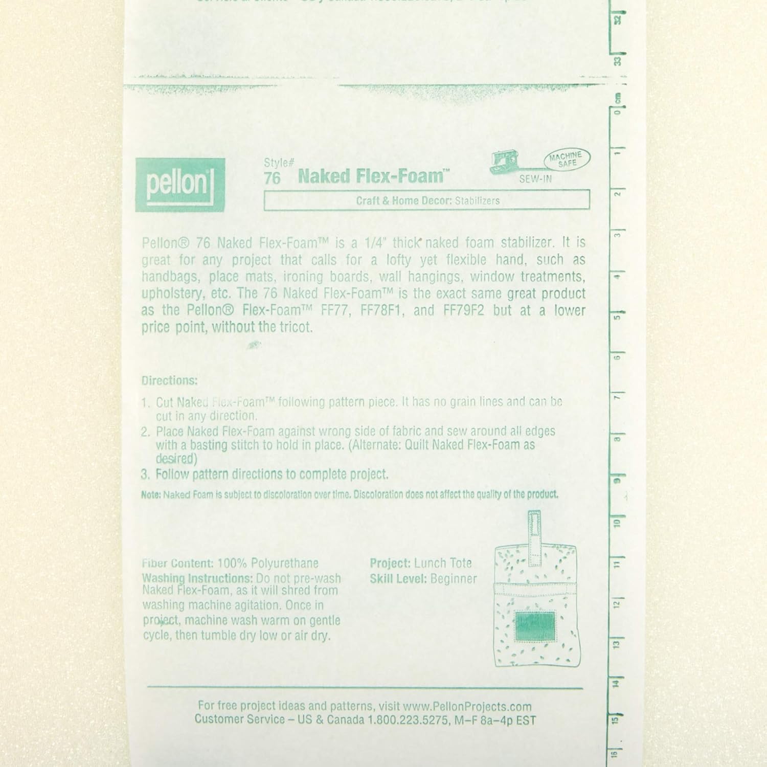 Pellon 76 Flex-Foam Naked Foam Stabilizer 20in x 10 yd Bolt