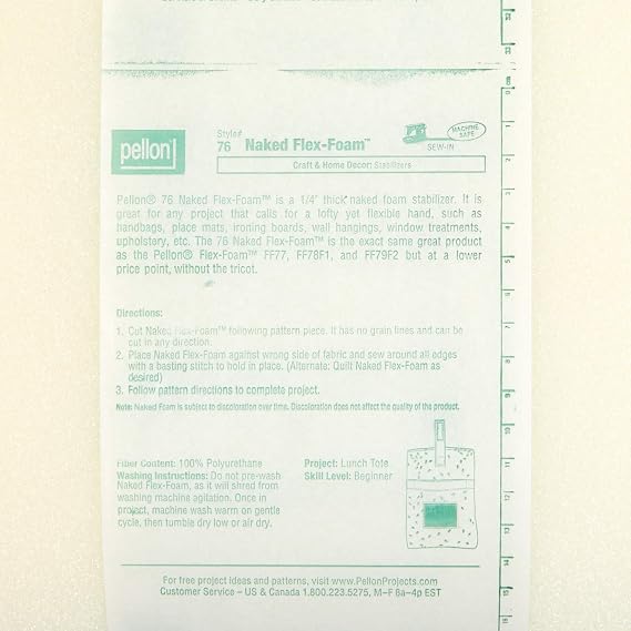 Pellon 76 Flex-Foam Naked Foam Stabilizer 20in x 10 yd Bolt