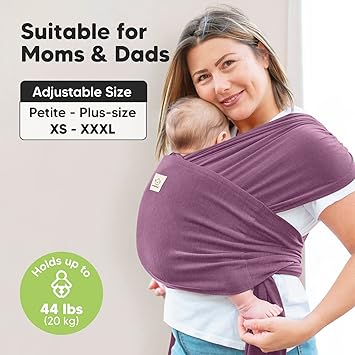 KeaBabies Baby Wraps Carrier, D-Lite Baby Wrap & Baby Wrap Carrier - Easy-Wearing - All in 1 Original Breathable Baby Sling - Adjustable Baby Sling Carrier, Lightweight,Hands Free Baby Carrier Sling