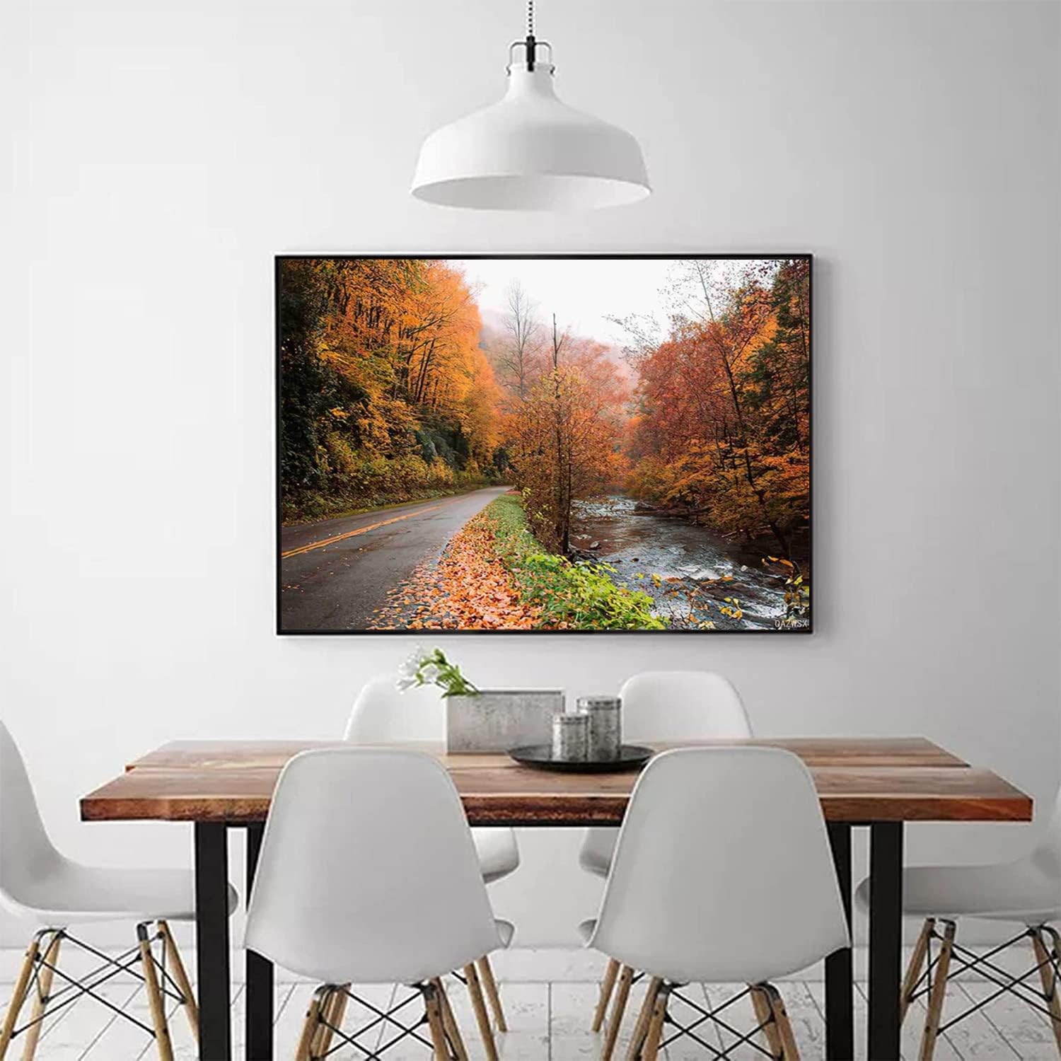 Smoky Mountains DIY 5D Diamond Painting by Number Kit, Bright Colorful Fall Foliage Mountains Great Smoky Mountains Diamond Embroidery Paintings Cross Stitch for Home Decor, 12 x 16 Inch