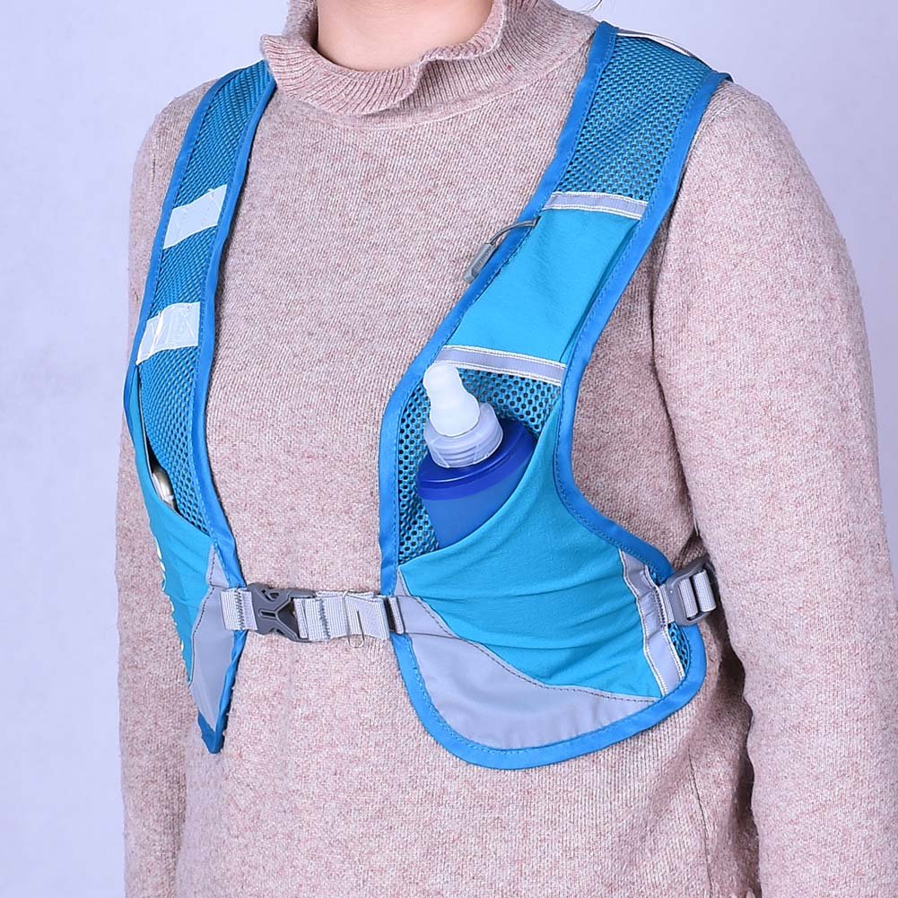 AONIJIE Gilet de course ultraléger avec bande réfléchissante respirante Sac à dos d'hydratation pour randonnée, camping, marathon, cyclisme