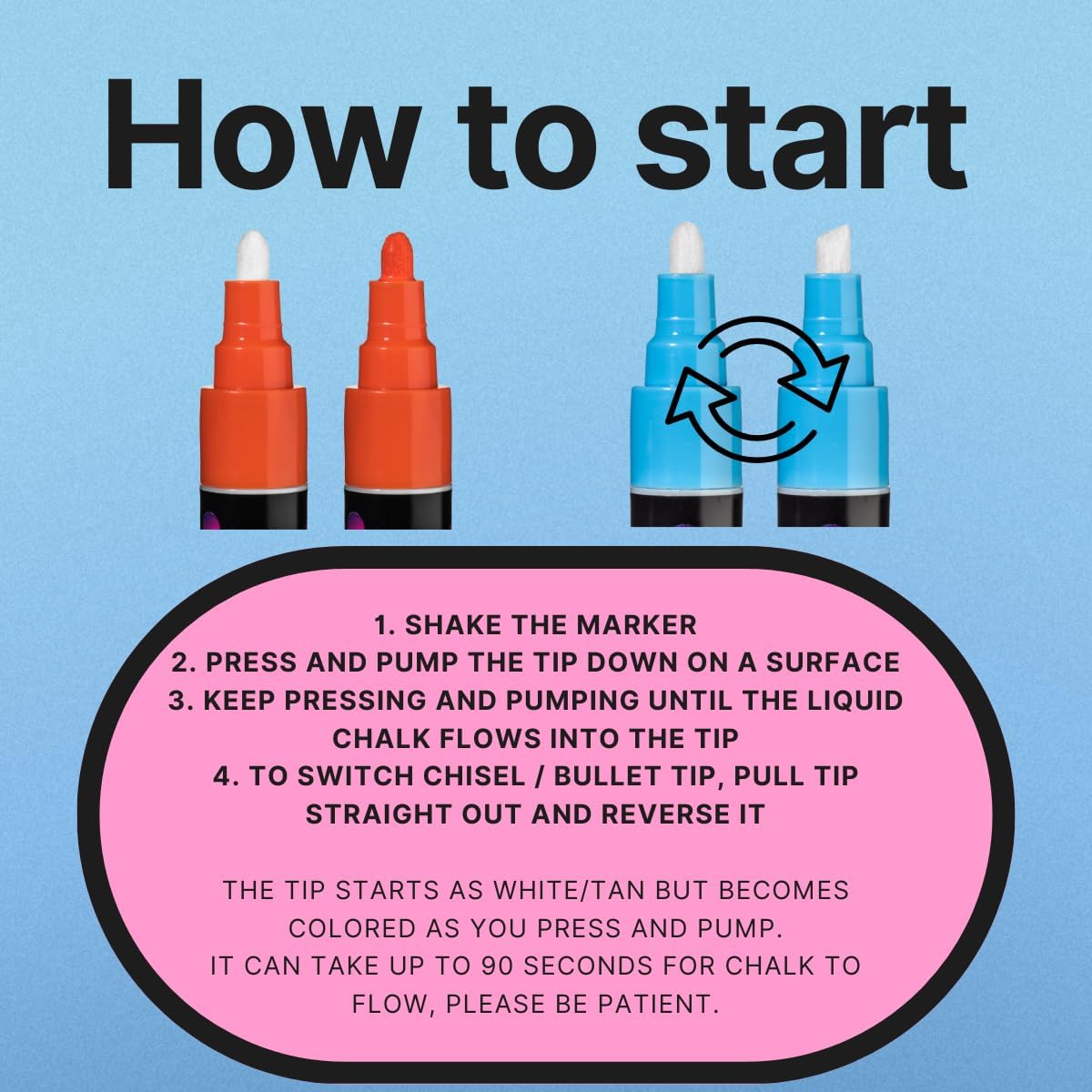 10mm JUMBO Tip Liquid Chalk Drawing Markers for Car Windows, Auto Windshields, Mirrors, White Boards, Retail + Restaurant Signs. Erasable Chalk Markers – Washable – Neon 8pck - 3 writing options