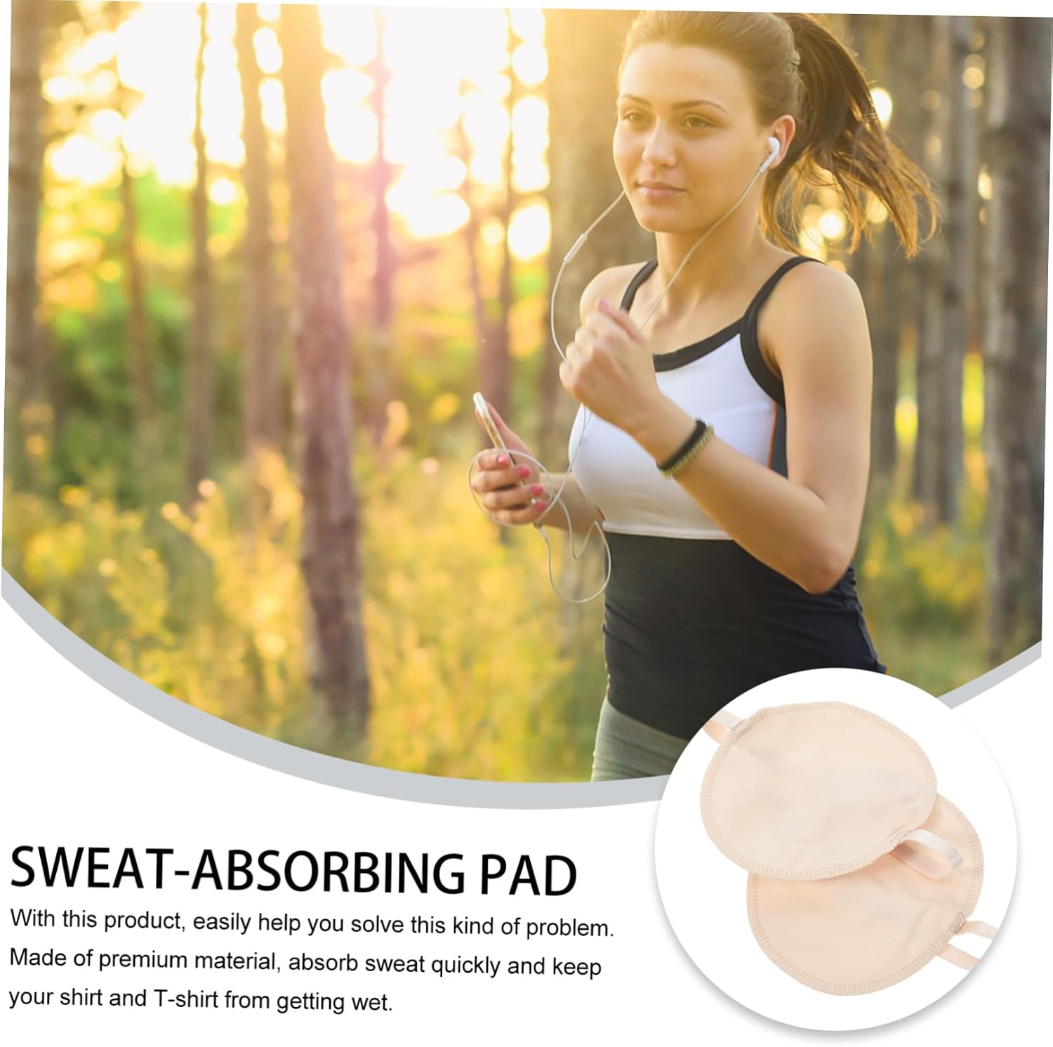 EXCEART 2pcs Underarm for Women Quick-Dry Washable Shoulder Style Comfortable Fit for Running Jogging and Activities Absorb Sweat Efficiently
