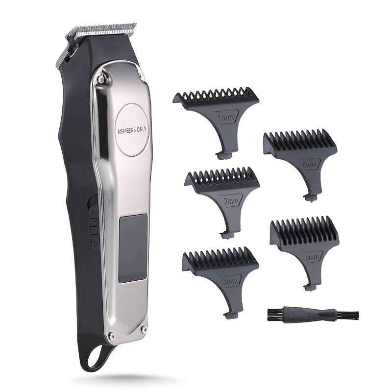 Aparador de barba e cabelo Members Only com lâmina em T, sem fio e recarregável via USB