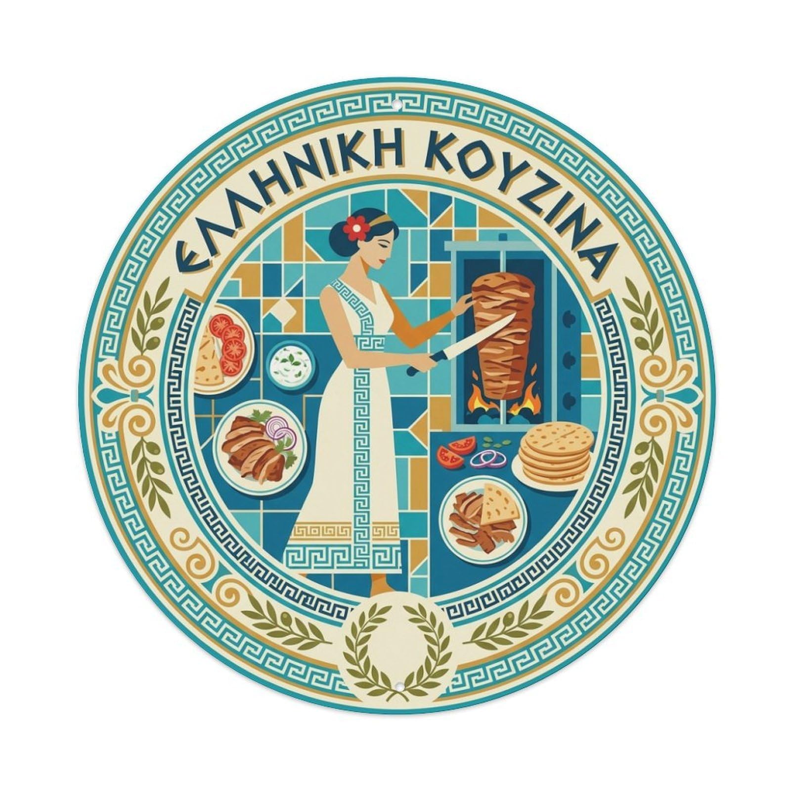 Greek Cuisine Culinary Travel Food Gyros Metal Tin Sign