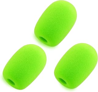 LEFXMOPHY Green Windscreen for Razer BlackShark V2 / V2 Pro / V2 X/Kaira Pro Gaming Headset Microphone Wind Muff Mic Foam Cover, 3-Pack