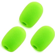 LEFXMOPHY Green Windscreen for Razer BlackShark V2 / V2 Pro / V2 X/Kaira Pro Gaming Headset Microphone Wind Muff Mic Foam Cover, 3-Pack