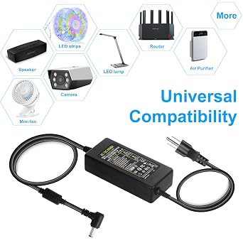 24V 4A Power Supply Adapter, AC 100-240V to DC 24 Volt 4 Amp 96W Suit 3A 2A 1A Device Transformer AC/DC Power Adapter Converter with 5.5x2.5mm Plug for LED Strip Light CCTV Camera LCD Monitor