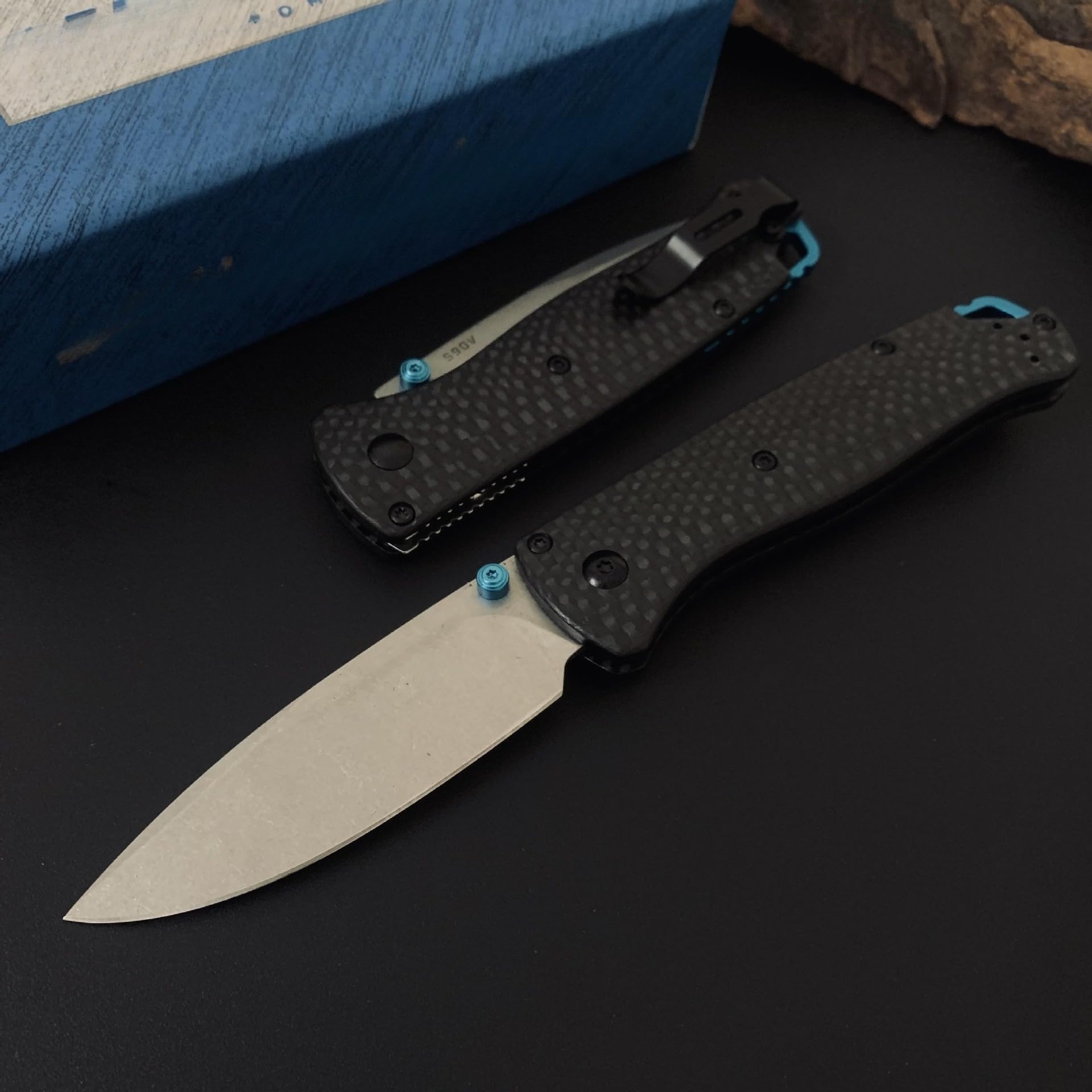 Amacigana 18,8cm Klappmesser Taschenmesser, Klappbares S30v Klingenmaterial, Leinengriff, Geeignet für Outdoor, Wandern, Camping