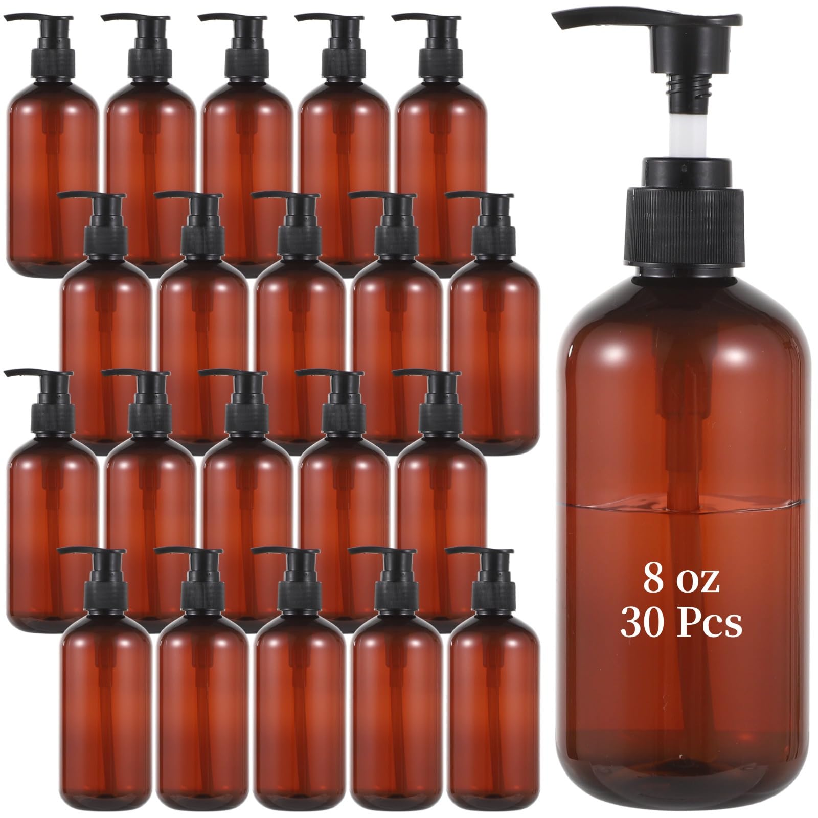 30 flaconi con erogatore a pompa, ricaricabili, da viaggio, per shampoo, balsamo, crema, bagnoschiuma