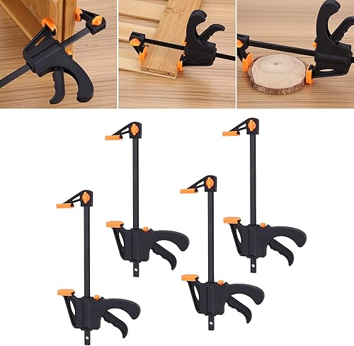 Miniatura 2 de Abrazaderas de barra F, abrazaderas de acero resistente de 4 pulgadas, 4 piezas, herramienta de apriete de trinquete de liberación rápida para