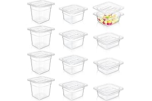 Clear Stackable Plastic Pan Salad Bar Containers for Fridge