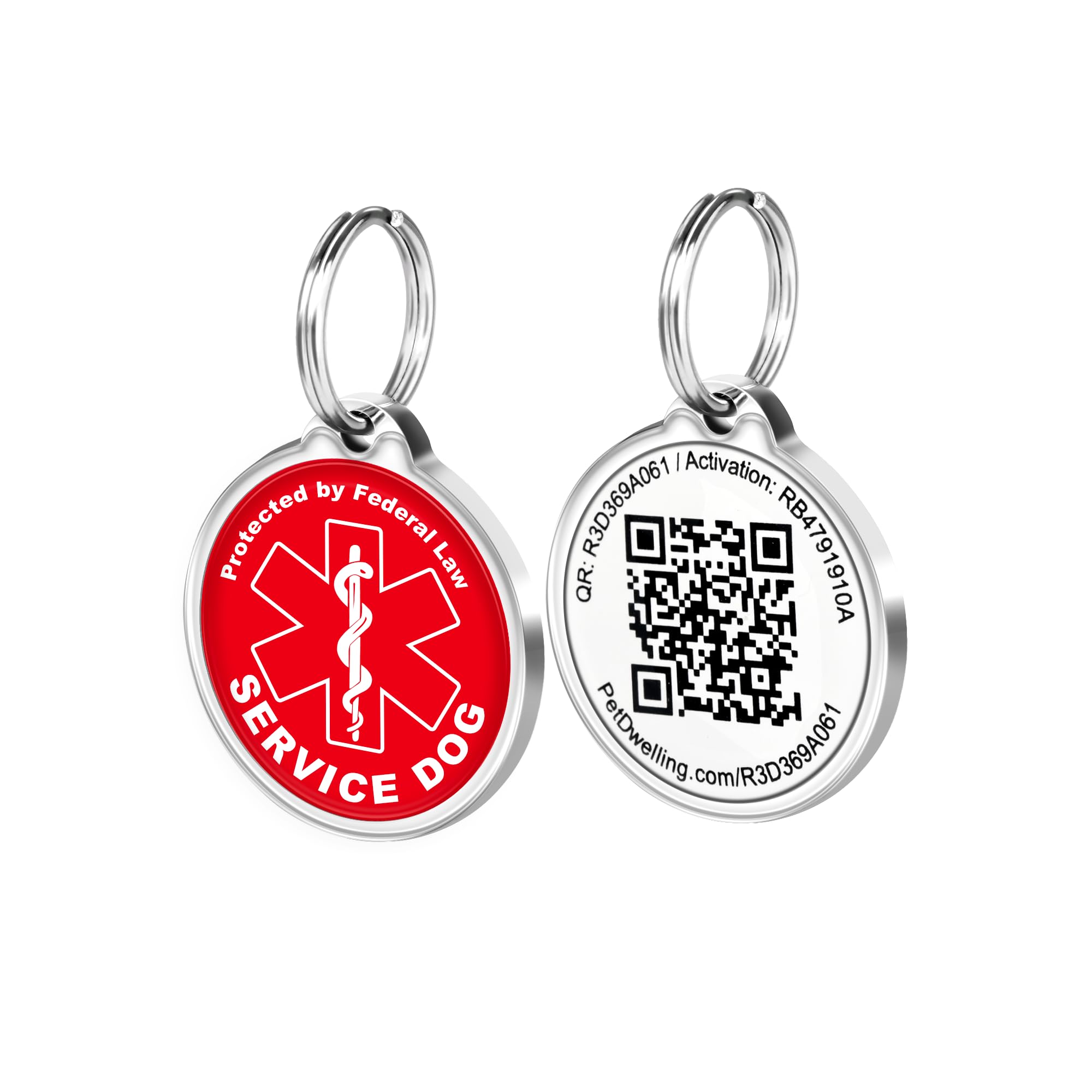 Pet Dwelling Advanced Service Dog QR Pet ID Tag – Instant Location Scan Alerts, Online Profile with Medical & Handler Info