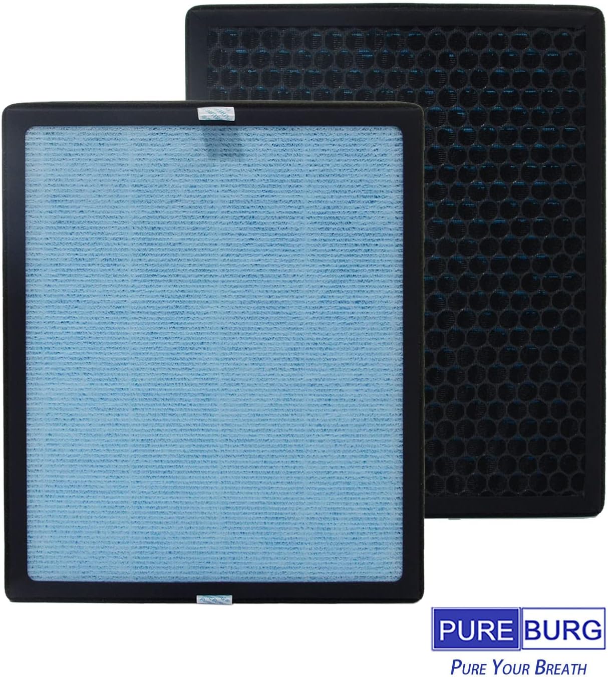 PUREBUR Replacement Filters Compatible with HIMOX M11 Air Purifier, 2-Pack H13 True HEPA Activated Carbon 3-Stage Filtration For Air Clean Dust VOCs Odor