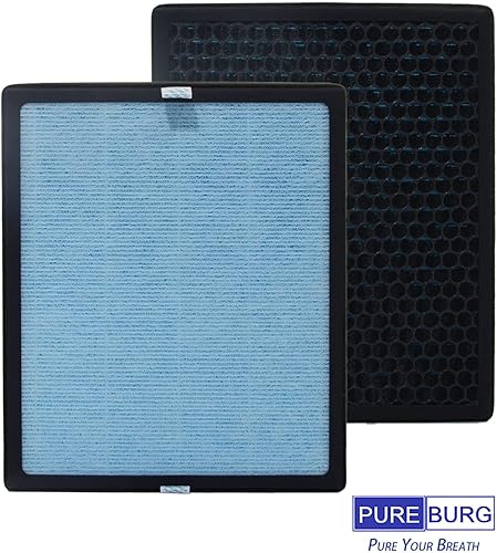 Miniatura 5 de PUREBUR Filtros de repuesto compatibles con purificador de aire HIMOX M11, paquete de 2 unidades H13 True HEPA de carbón activado de filtración de 3