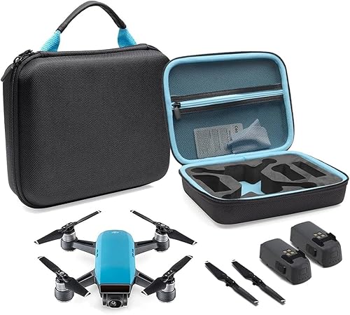 CaseSack, funda de diseño y de protección para viajes para drone quadcóptero DJI Spark Mini, ranuras para baterías y propulsores extras, S talla,