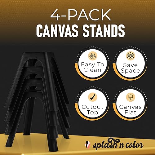 Miniatura 2 de SplashNColor - Paquete de 4 soportes de lona para verter pintura, elevadores de pies de lona, soporte de herramientas para verter pintura acrílica,