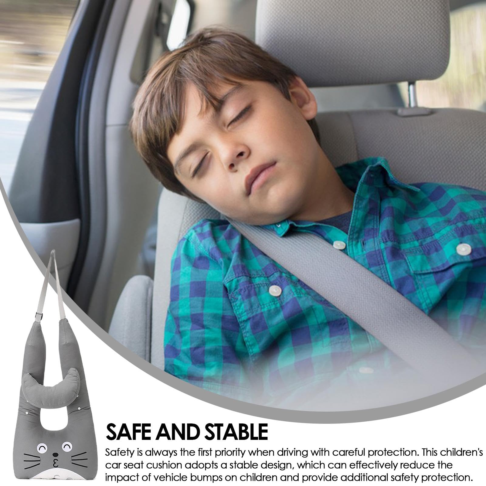 Cuscini da viaggio per bambini | Cuscino da viaggio a forma di U per | sedile posteriore a forma di U, cuscino da viaggio rimovibile comodo per auto, bambini e adulti per viaggi a lunga distanza