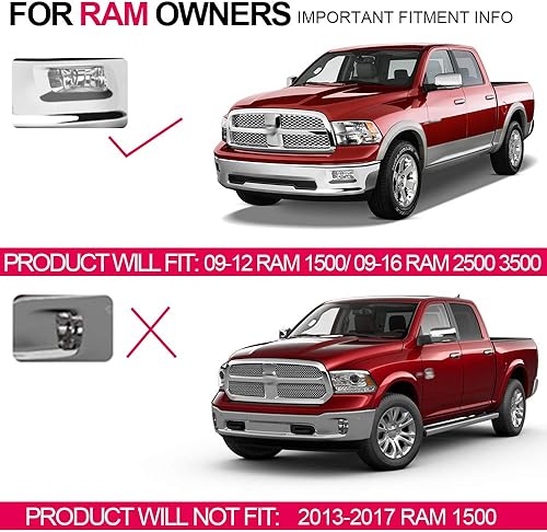 Miniatura 4 de VRracing Lámpara halógena para parachoques antiniebla, para camioneta, lado izquierdo y derecho, compatible con Dodge Ram 1500 2009-2012  compatible