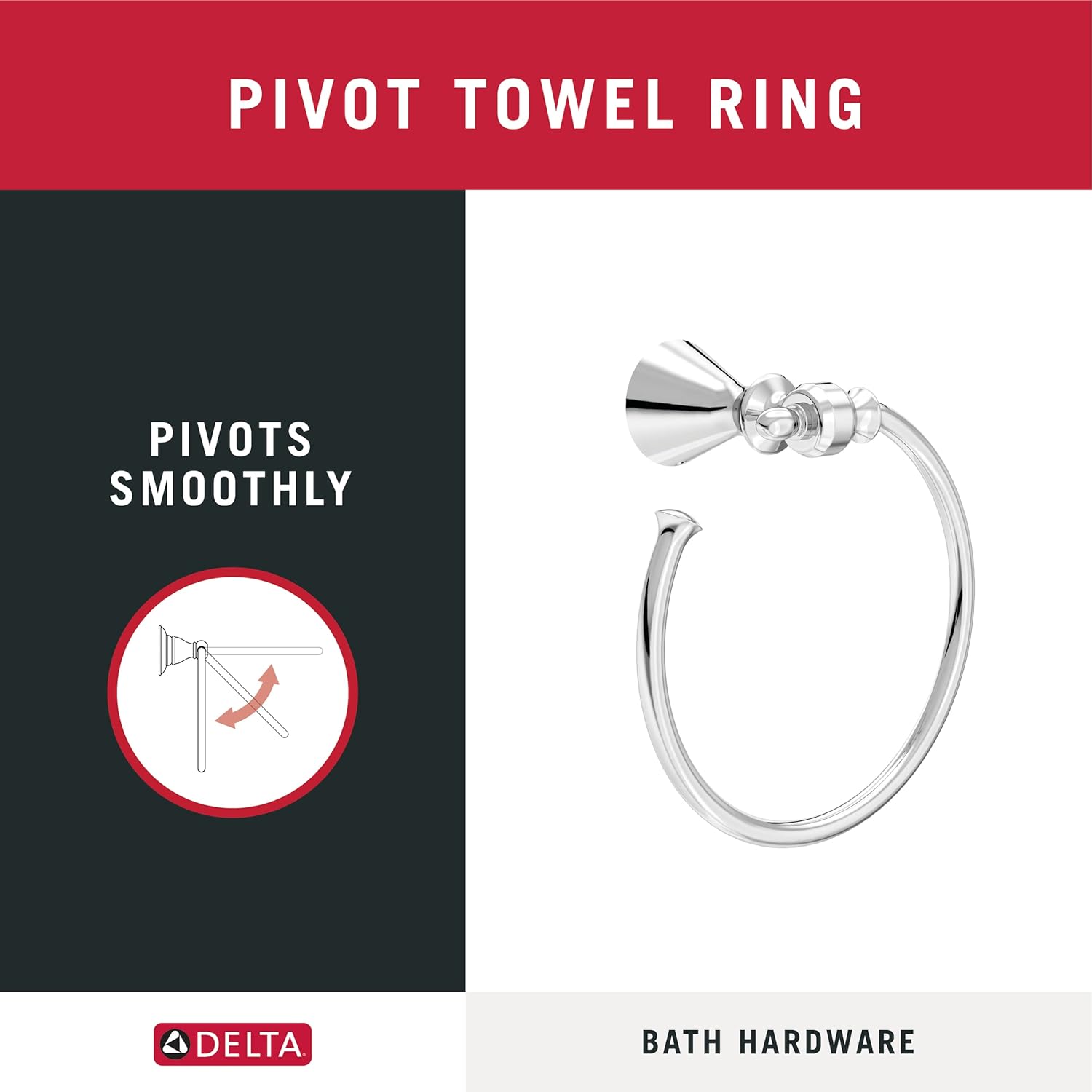 Delta VES46-PC Vessona -Towel Ring, Polished Chrome