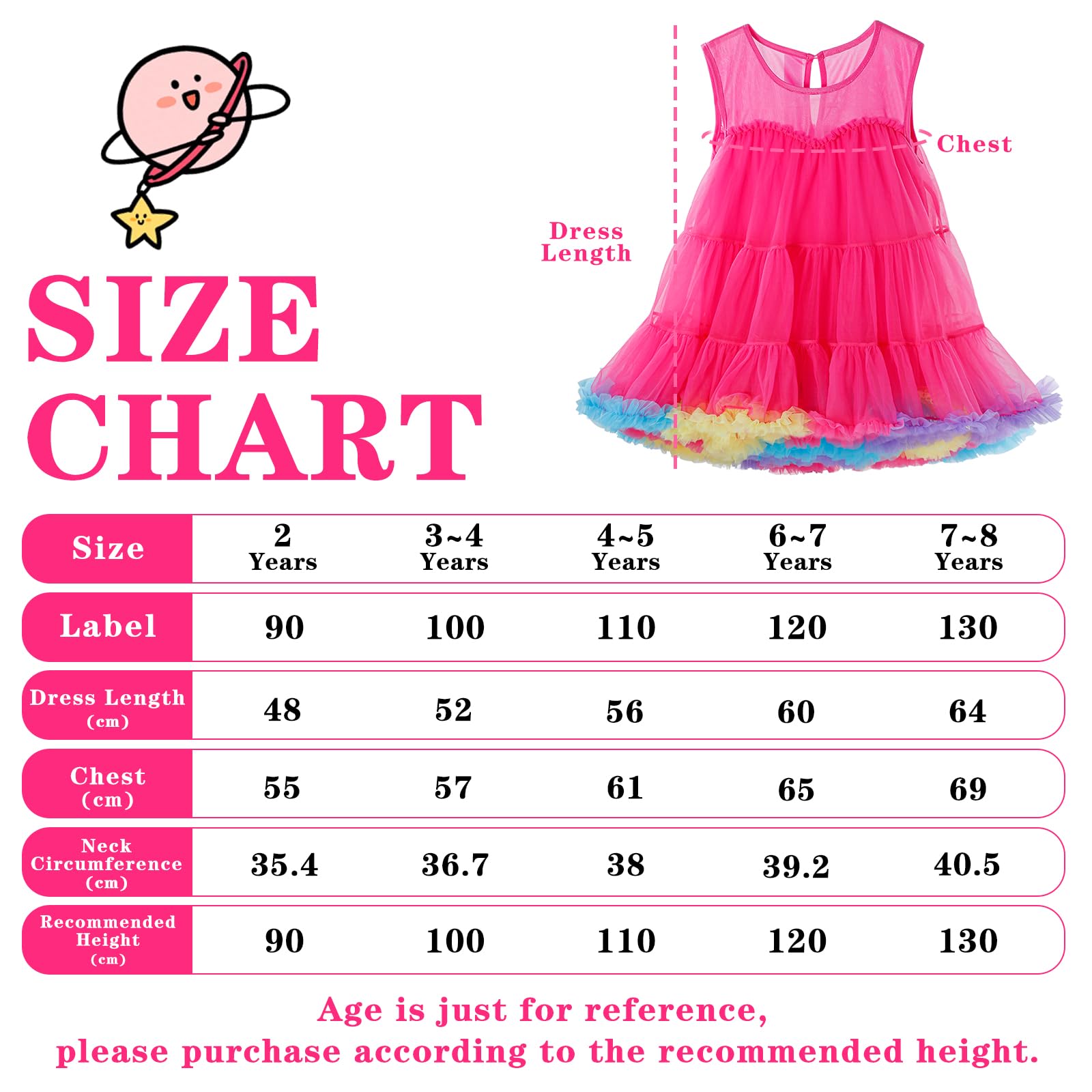 LACOFIA Vestido Tutú Niña con Capas de Tul Suave Vestido Verano de Princesa para Cumpleaños Bodas Fiesta 2-8 Años