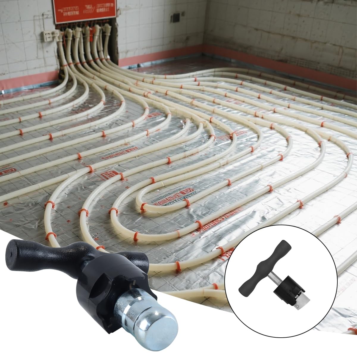 Outil d'étalonnage et d'ébavurage pour tubes composites en plastique ou multicouches, pour tubes composites multicouches 32 mm x 3,0 mm