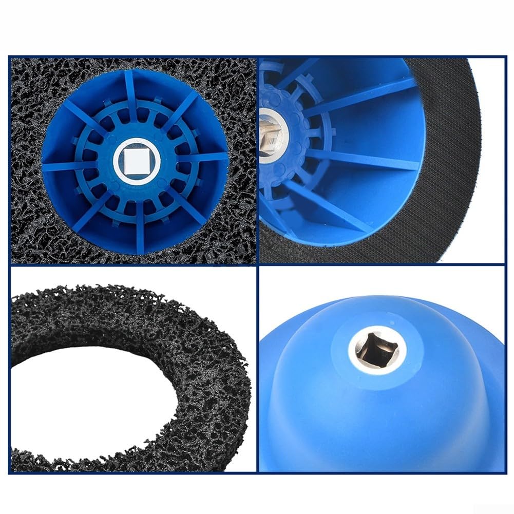 Outils de nettoyage pour moyeu de roue de voiture, freins à disque, outil de meulage des roues automobiles, brosse à inclinaison C avec tampon abrasif pour perceuse sans fil