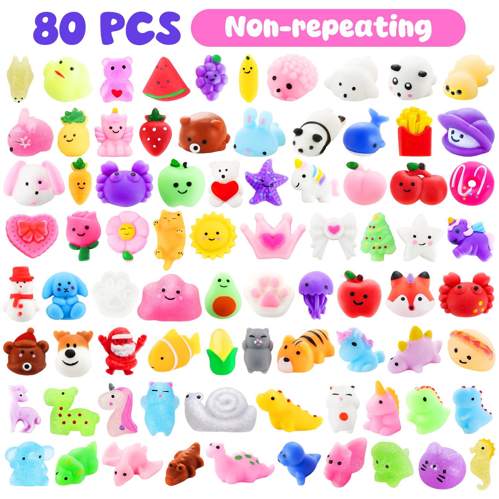 mochi_kss2ページ Amazon.com: Zefy 80 Pcs Mochi Squishy Toys with Cards, Squishy