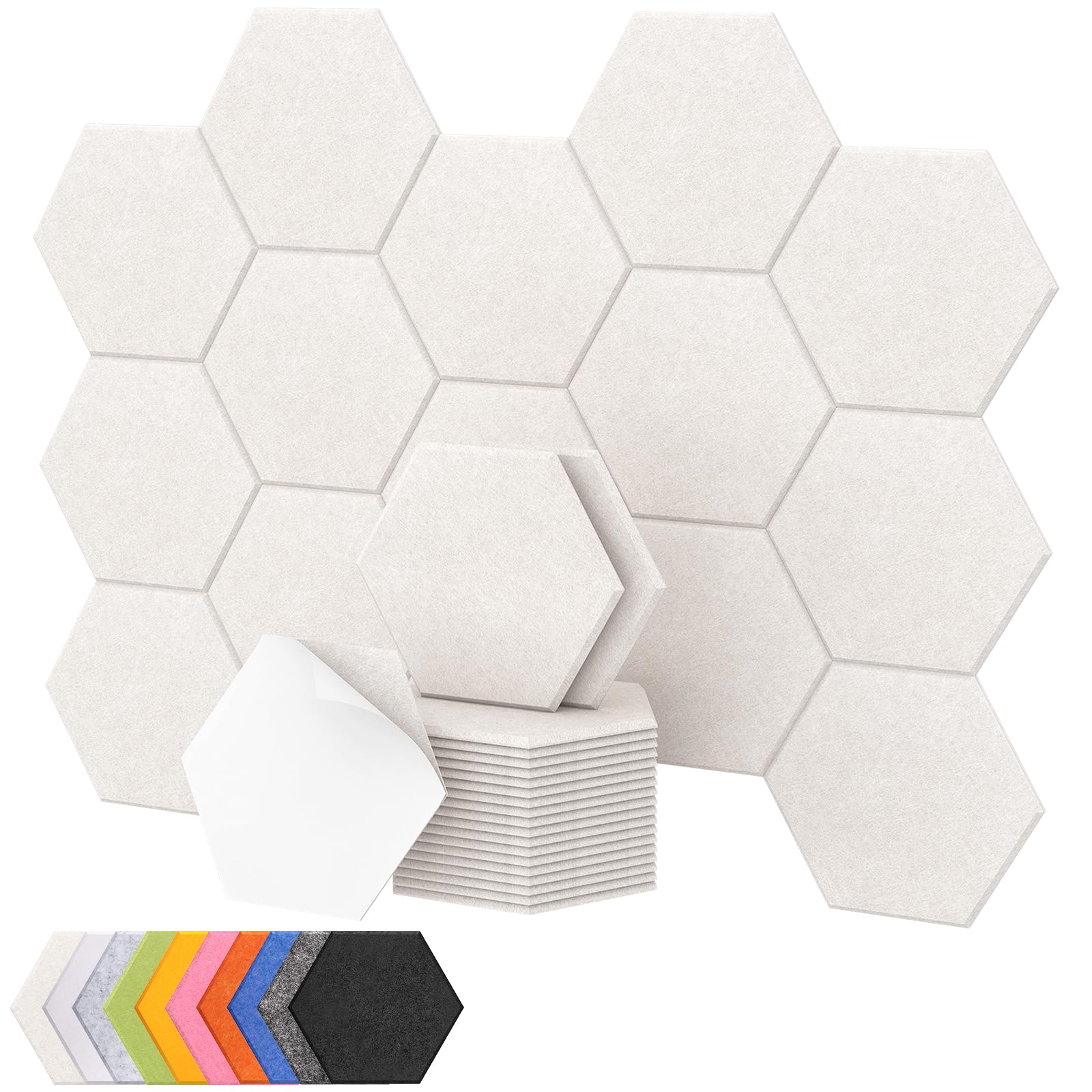 TONOR 18 Pack High Density Hexagon Acoustic Panels for Wall, 12"x 10"x 0.4"