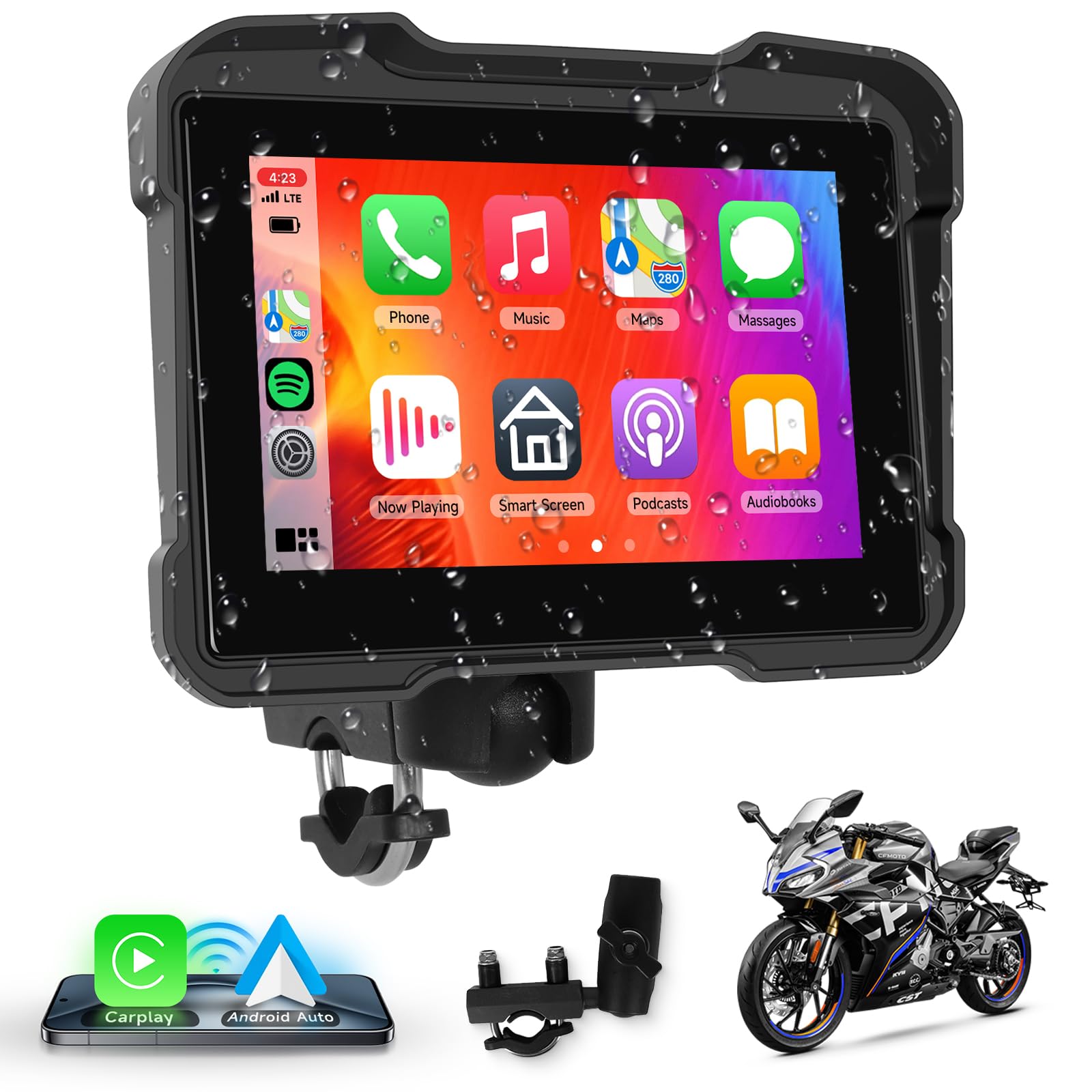 Amazon.com: Hodozzy 5 Inch Waterproof Motorcycle Screen With
