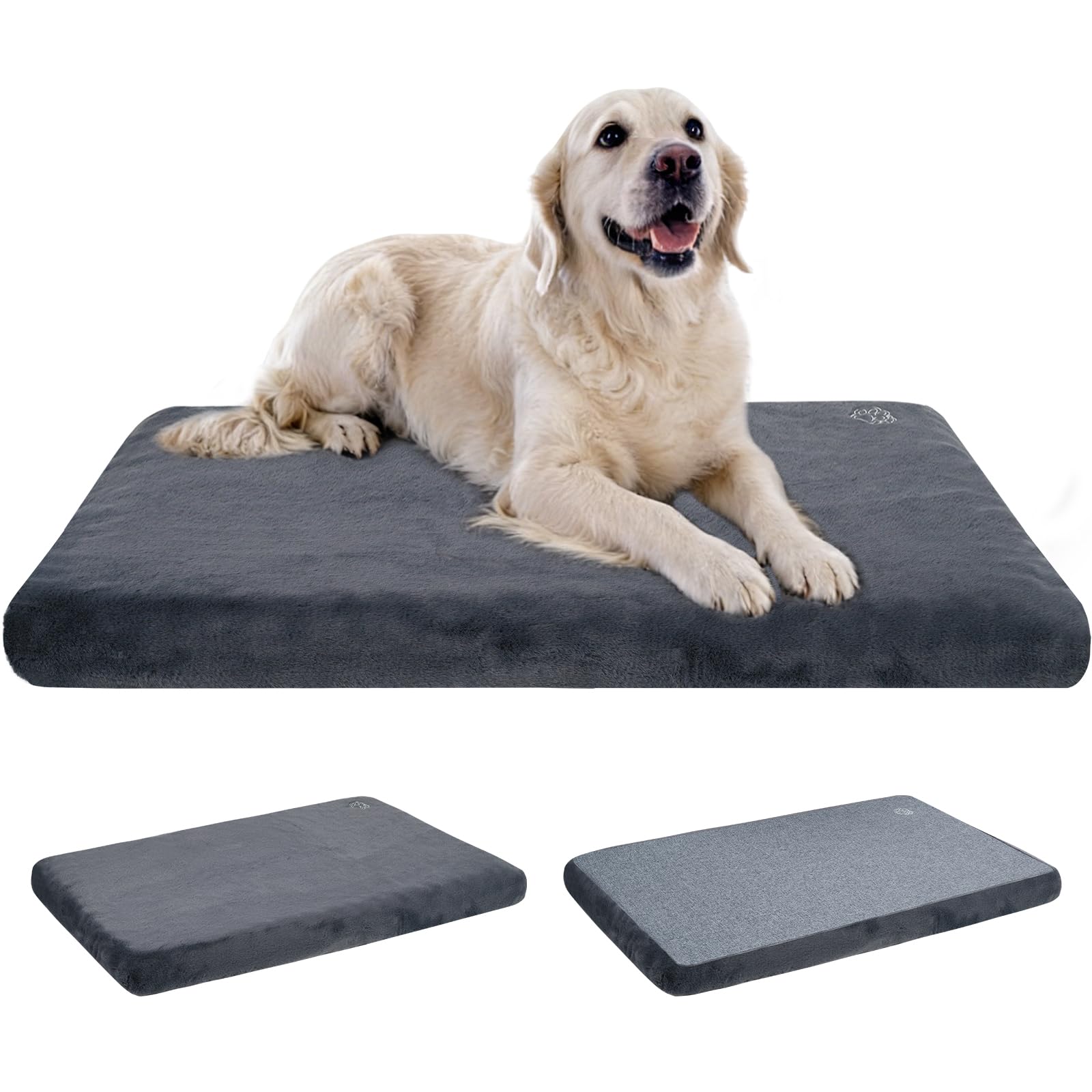 EMPSIGN Cuscino per cani reversibile (freddo e caldo), tappetino per cani di grandi taglia impermeabile (119 x 74 x 7,6 cm), letto per cani in schiuma ad alta densità, materasso per cani con fodera