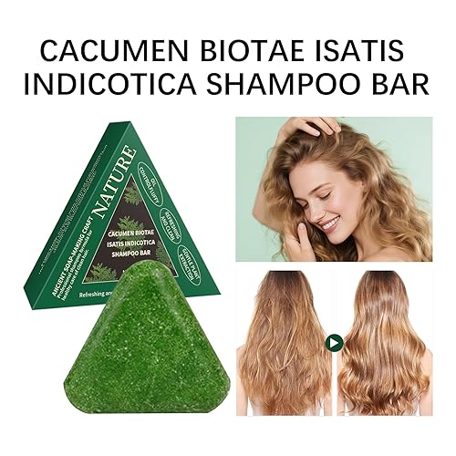 Miniatura 3 de Nature Triangle - Barra de champú Nature Seven Green Soap Shampoo con Platycladus orientalis de siete hojas y ginseng para una limpieza suave,