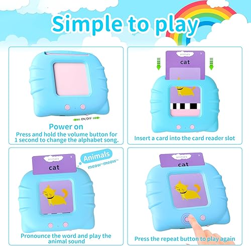 Miniatura 4 de Tarjetas didácticas que hablan para niños con 224 palabras visuales, juguetes sensoriales de terapia del habla y autismo, juguetes educativos de