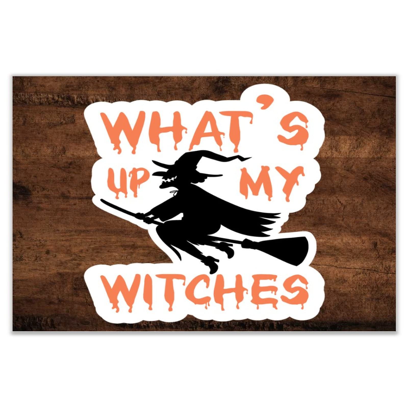 Plaque murale en bois What's Up My Witches 30x45 cm pour salon et bureau