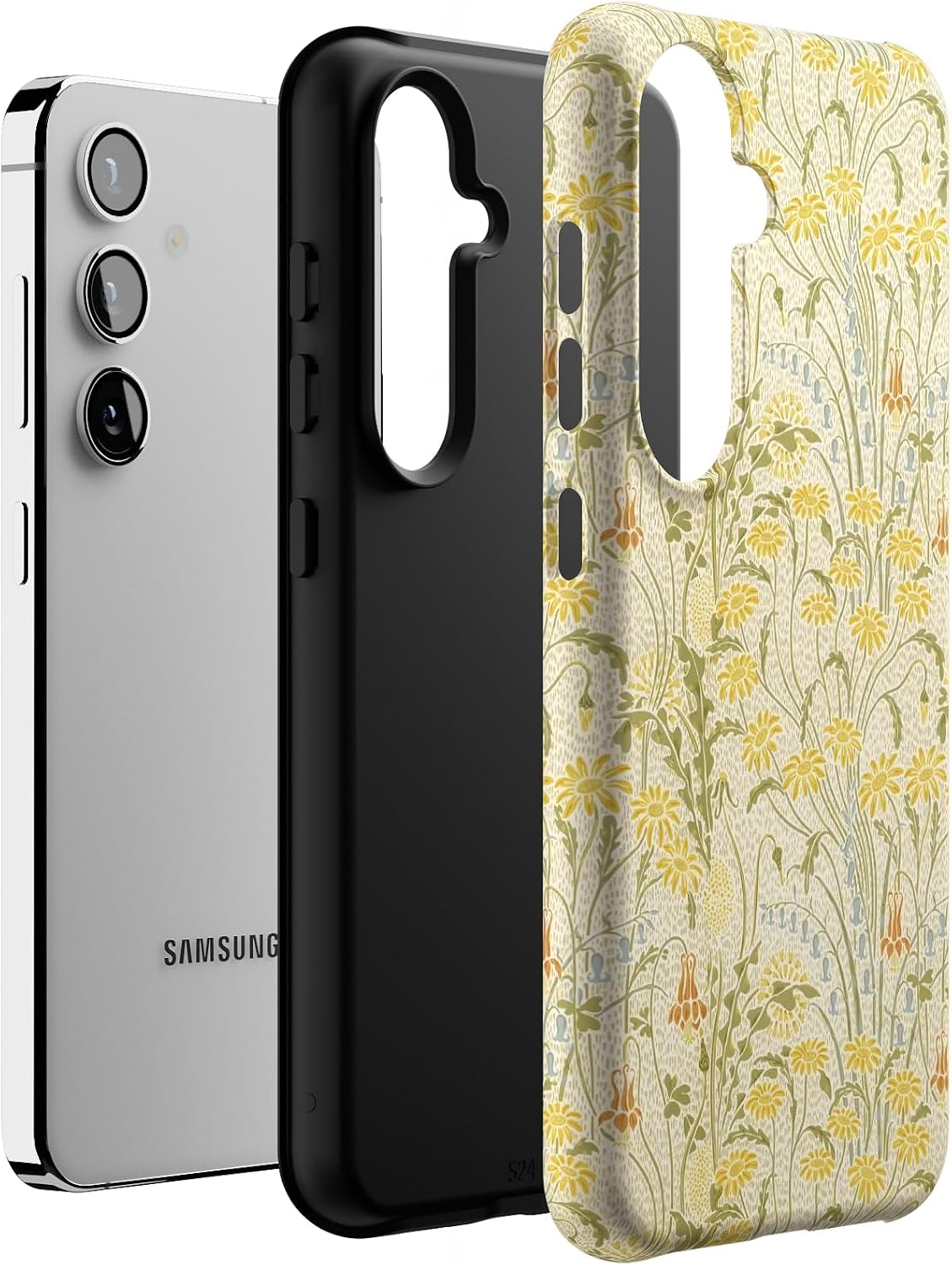 Casely Galaxy S24 Case | Boho Blooms | Golden Floral | Essential Slim Dual-Layer Protective Design