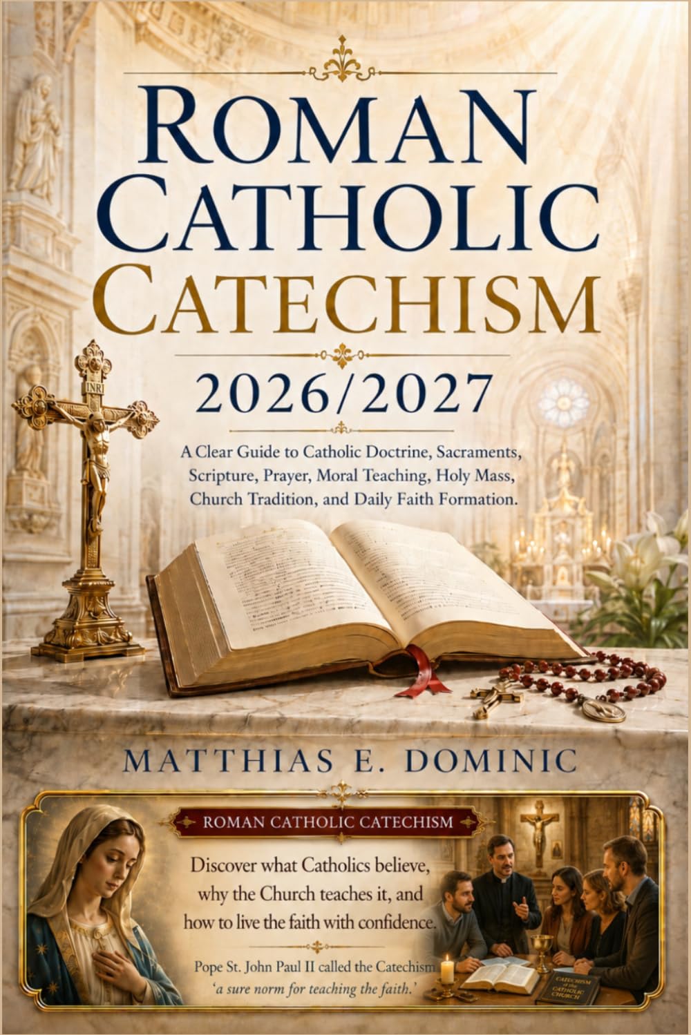 Roman Catholic Catechism 2026/2027: A Clear Guide to Catholic Doctrine, Sacraments, Scripture, Prayer, Moral Teaching, Holy Mass, Church Tradition, and Daily Faith Formation.