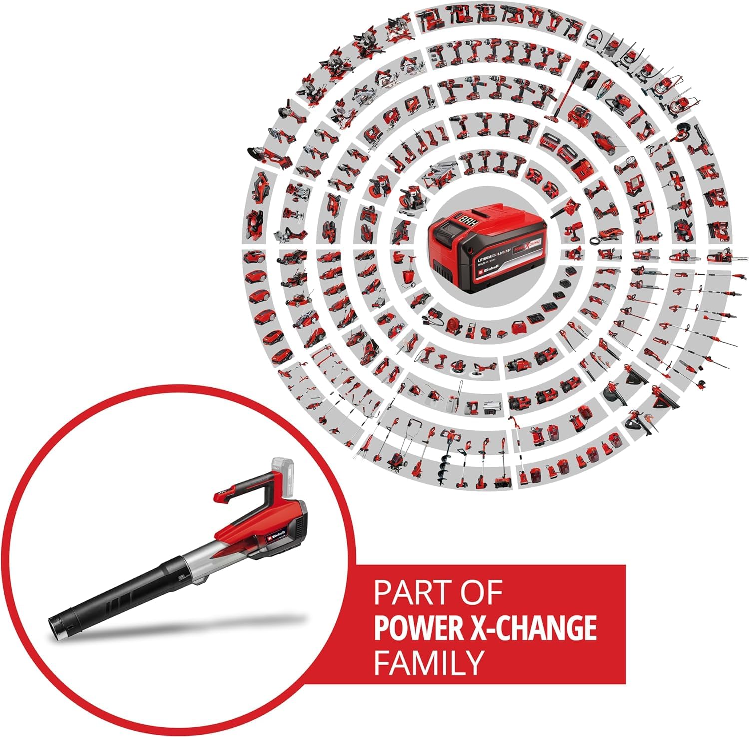 Einhell Akku-Laubbläser GP-LB 18/200 Li E-Solo Power X-Change (Li-Ion, 18V, bürstenloser Motor, Drehzahlregulierung, Axialgebläse-Technologie, ohne Akku und Ladegerät)