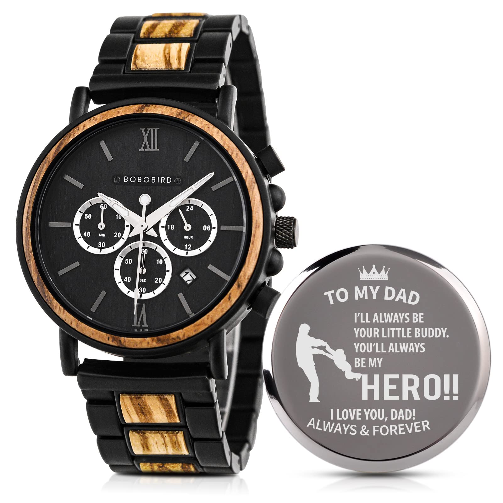 Mens Personalized Engraved Wooden Watches Custom Anniversary Birthday Wooden Watches for Him Husband Boyfriend Dad Son Christmas Watch, A-for Dad From Son (B09TDTLSTP) Amazon Price History, Amazon Price Tracker