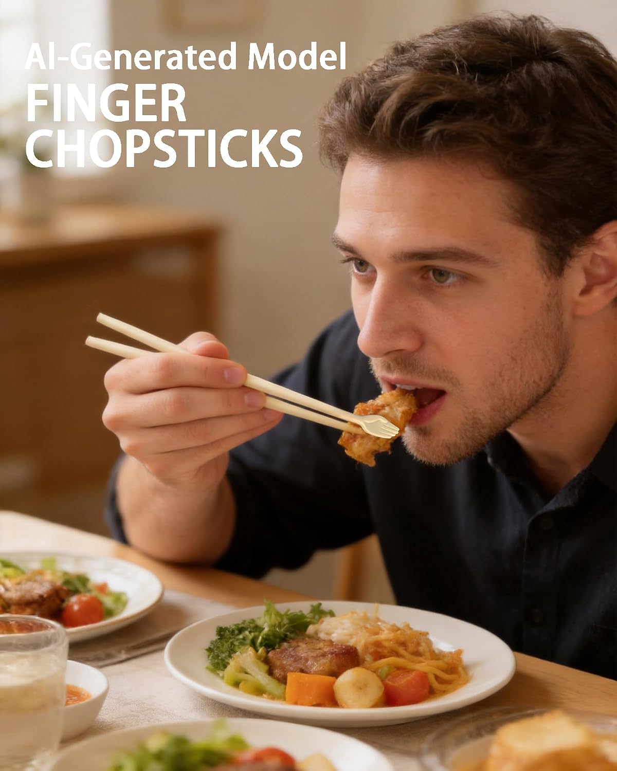 6 Pairs Finger Chopsticks,Funny Chopsticks Hand-Shaped with Palm Design