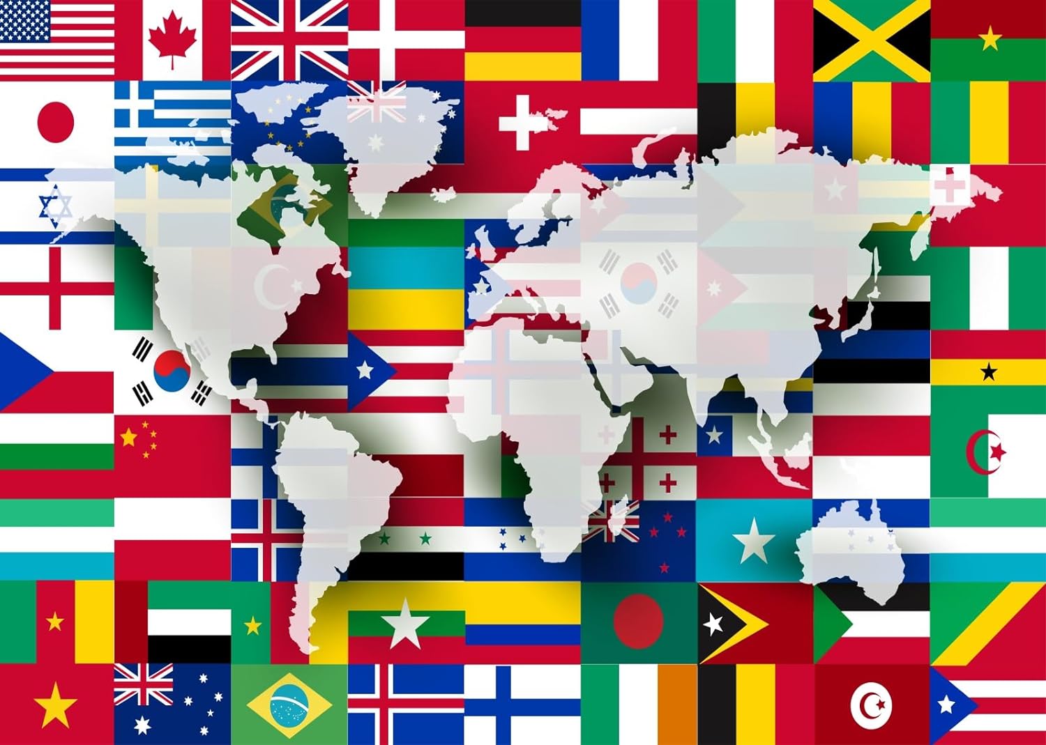 BELECO 10X8ft Fabric World Flags Backdrop World Map International Flag Country Flags Background for Themed Party Decorations Home Decor Photo Booth Studio Props