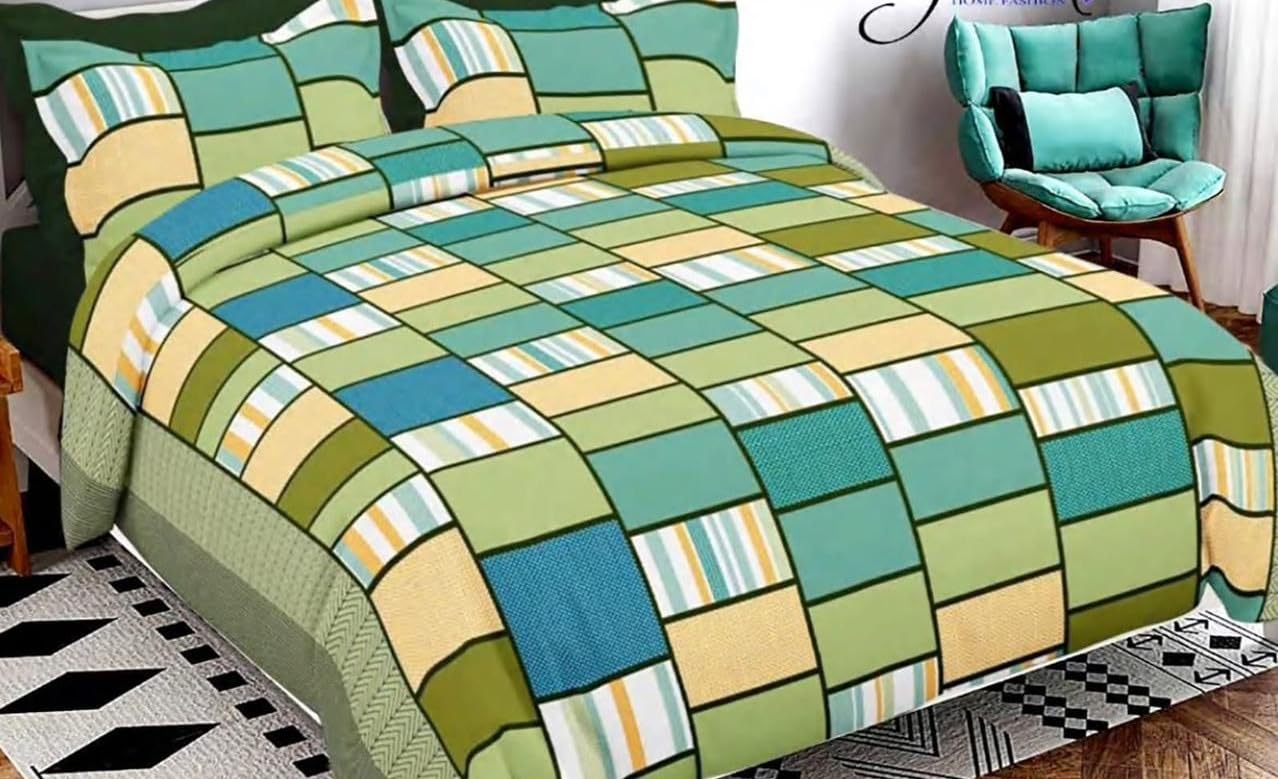 ViVAN : Era of Warmth & Comfort Floral Printed Microfiber Wrinklefree Super Soft 144 TC Bedsheet for Double Bed with 2 Pillow Covers (220x228 cm, Green) (B0D1BPD8SF) Amazon Price History, Amazon Price Tracker