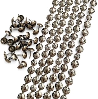 5Meters 7/16" Upholstery Tacks Strips Bright Black, Decorative Nail Trims of Sofa Headboard Bench,Sofa Headboard Nailhead Tapes, Single Tacks Matched, Easy Install (11mm Bright Black)