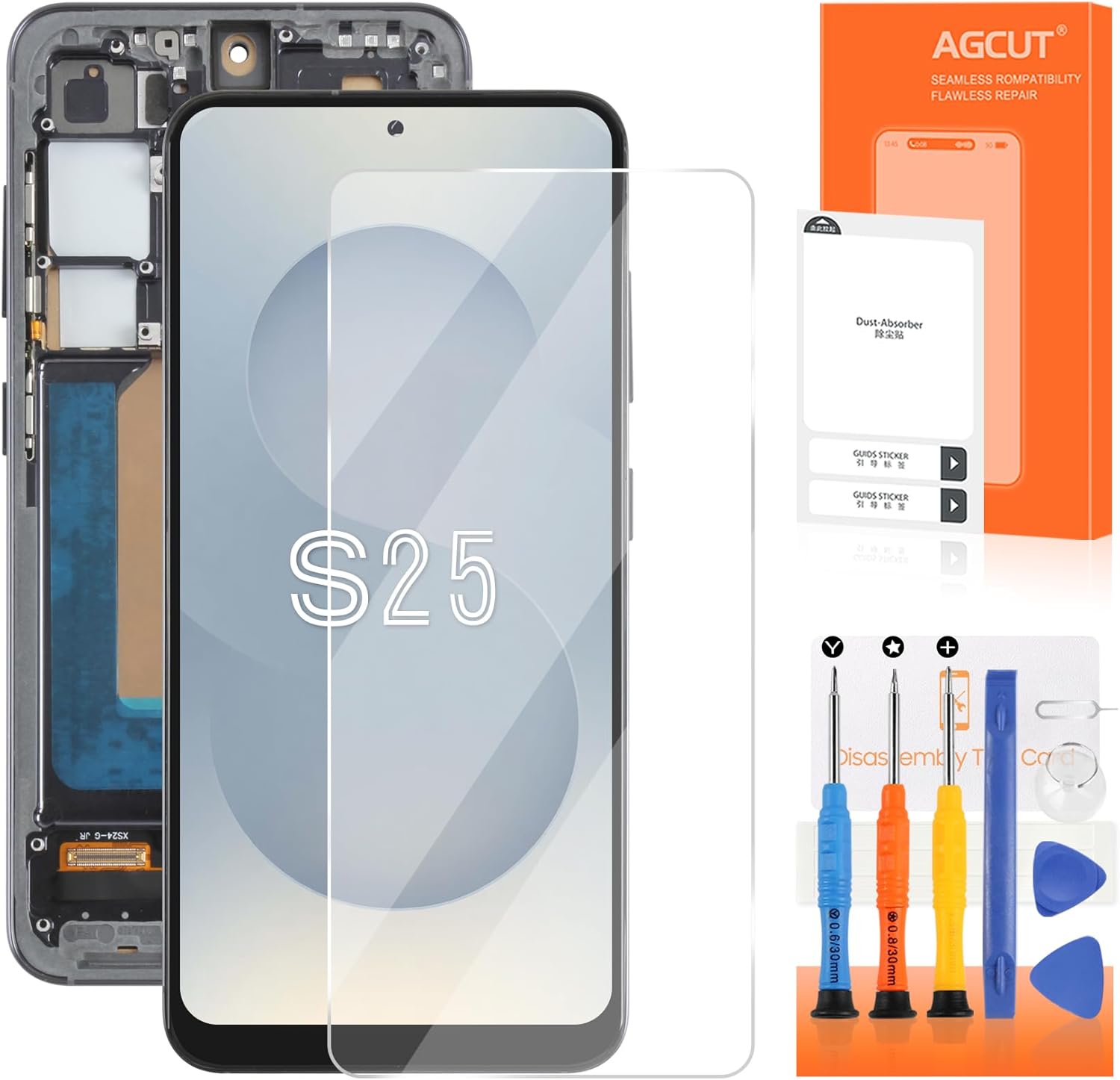 INCELL for Samsung Galaxy S25 Screen Replacement for Samsung S25 LCD Display SM-S931B SM-S931W SM-S931U LCD Digitizer Touch Screen Assembly Black with Frame No Fingerprint