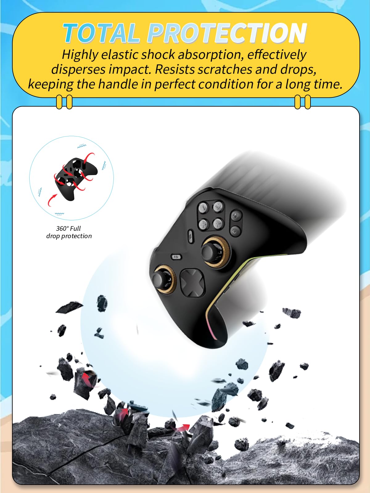 Etui ochronne do FLYDIGI Vader 5 Pro Game Controller, yystao silikonowe etui kompatybilne z FLYDIGI Vader5 Pro, z ulepszonym uchwytem i kompleksową funkcją ochronną, czarne